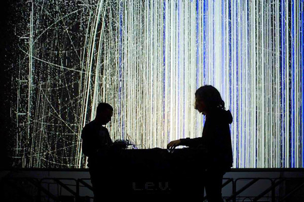 Live AV with the artist Skygaze at the LEV festival in Gijón.
